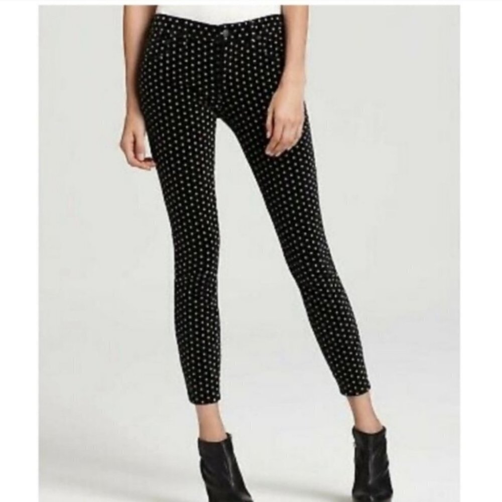 Free  People Polka Dot Skinny‎ Velvet Pants Size 26